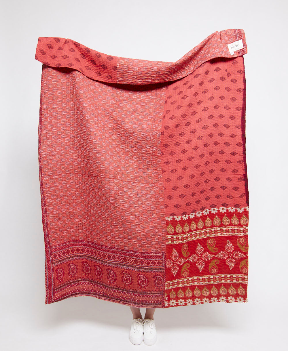 Artisan made kantha quilt throw  