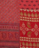 Kantha quilt throw featuring traditional kantha hand stitching