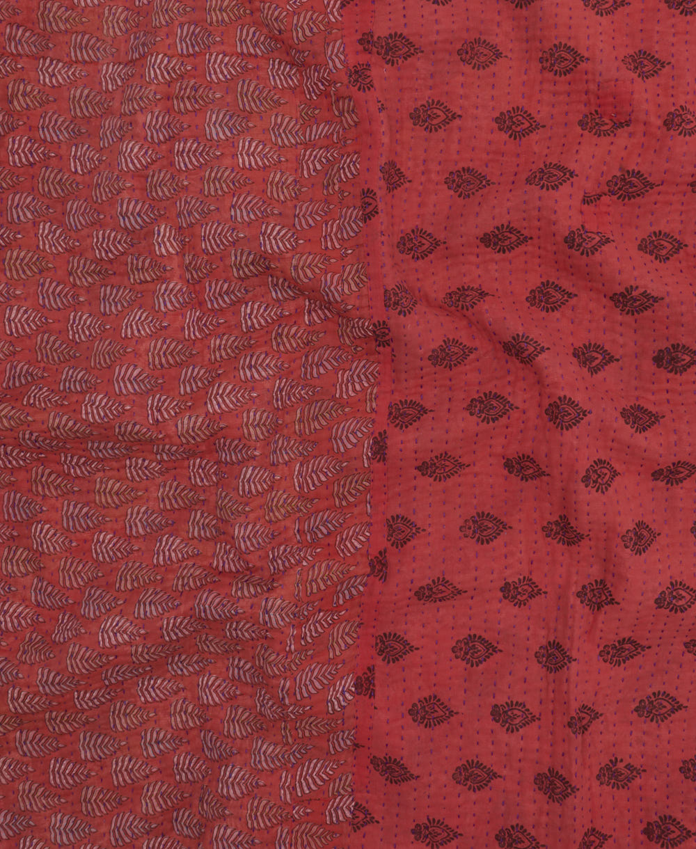 Kantha quilt throw made of recycled vintage saris