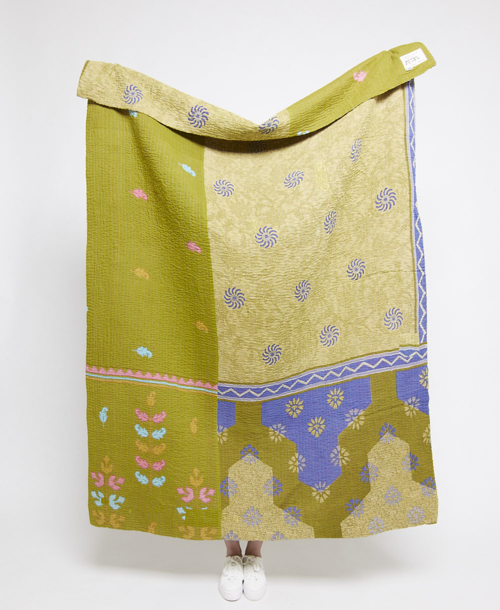 Artisan made kantha quilt throw  