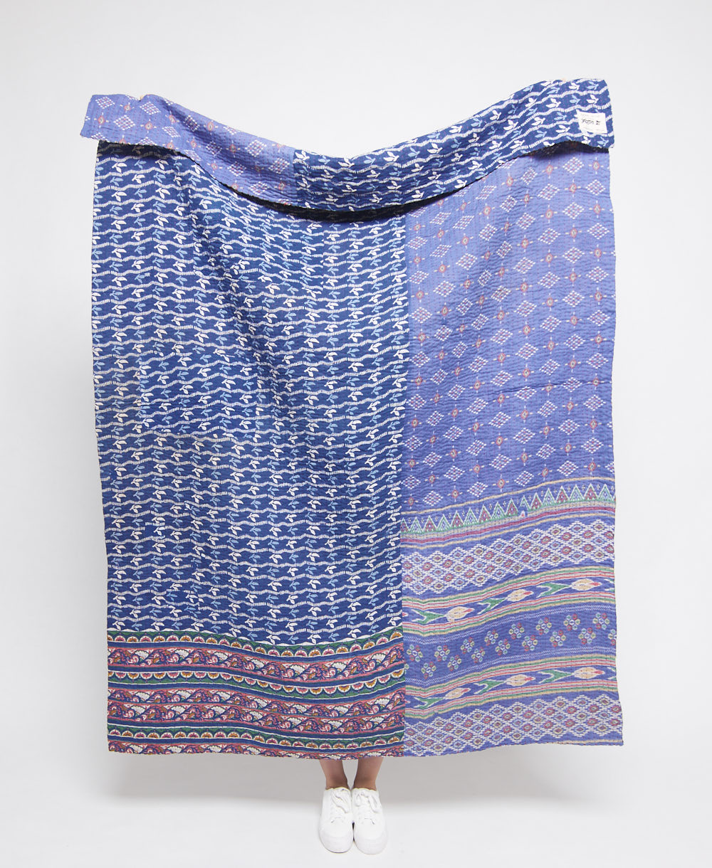 Artisan made kantha quilt throw  