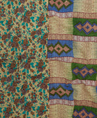 Kantha quilt throw made of recycled vintage saris