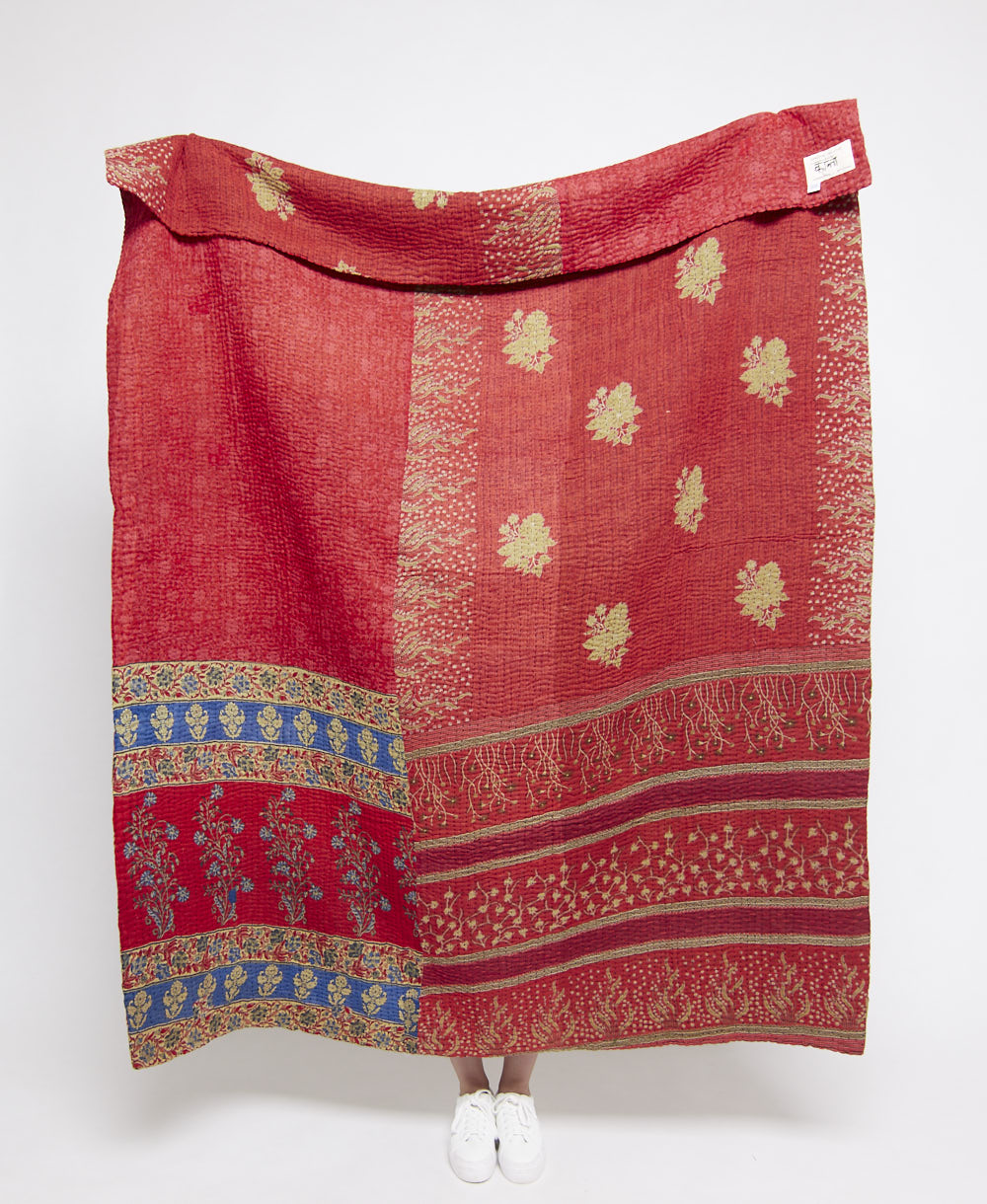 Artisan made kantha quilt throw  