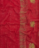 Kantha quilt throw featuring traditional kantha hand stitching