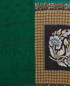 Kantha quilt throw featuring traditional kantha hand stitching