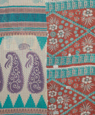 Kantha quilt throw made of recycled vintage saris