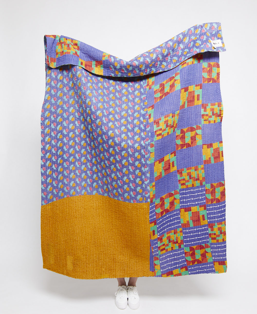 Artisan made kantha quilt throw  