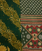 Kantha quilt throw featuring traditional kantha hand stitching