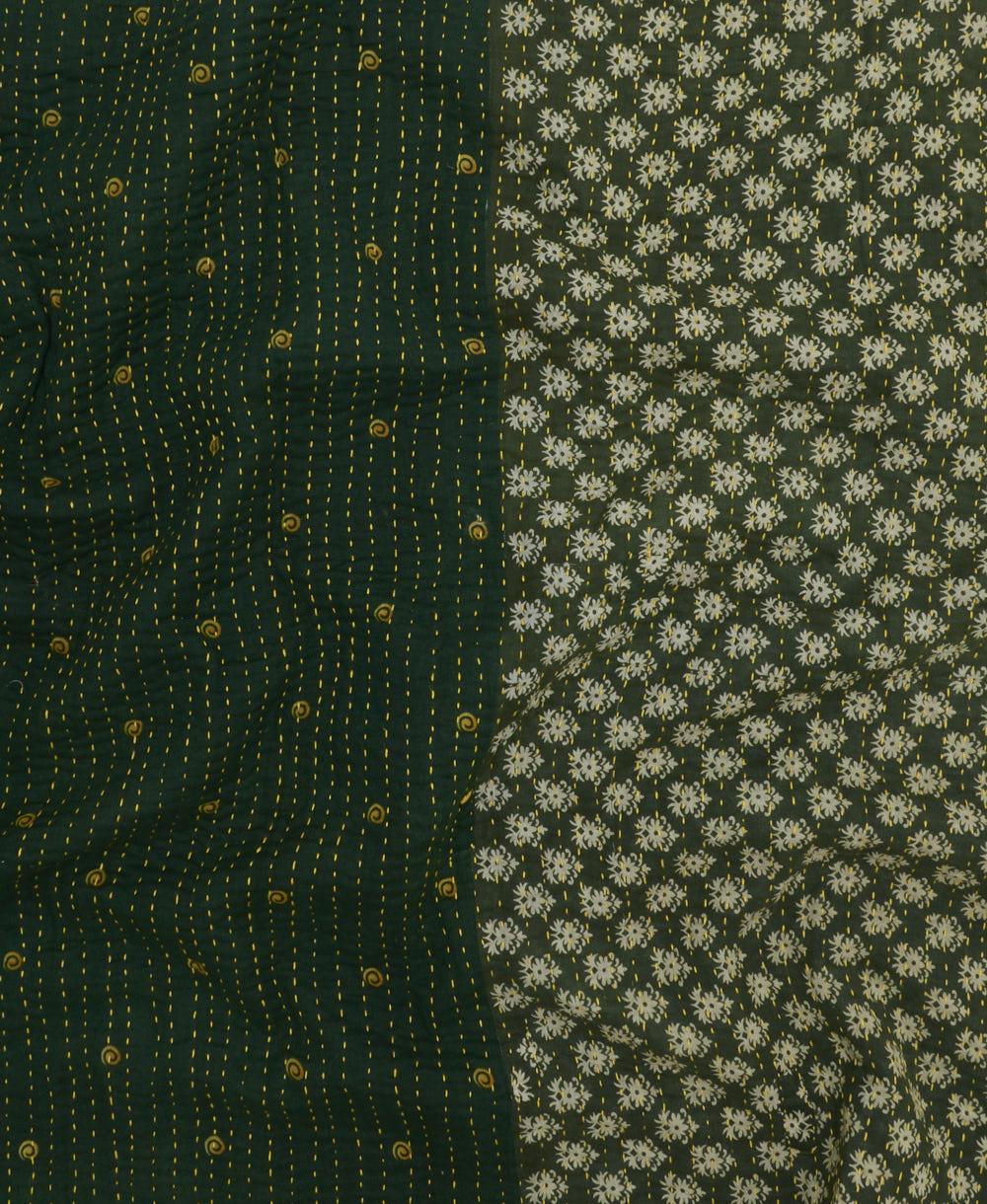 Kantha quilt throw made of recycled vintage saris