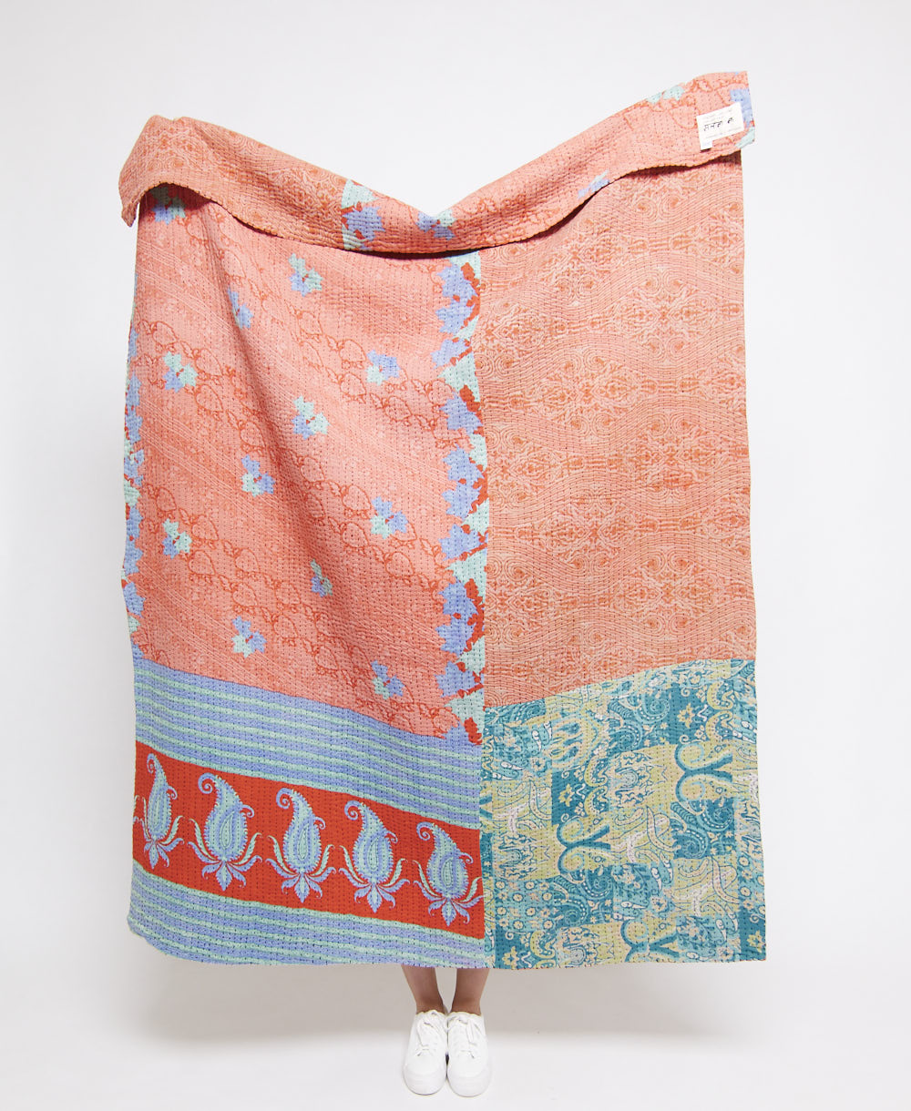 Artisan made kantha quilt throw  