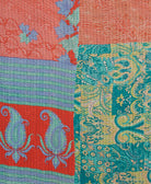 Kantha quilt throw made of recycled vintage saris