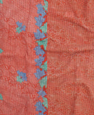 Kantha quilt throw featuring traditional kantha hand stitching