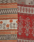 Kantha quilt throw made of recycled vintage saris