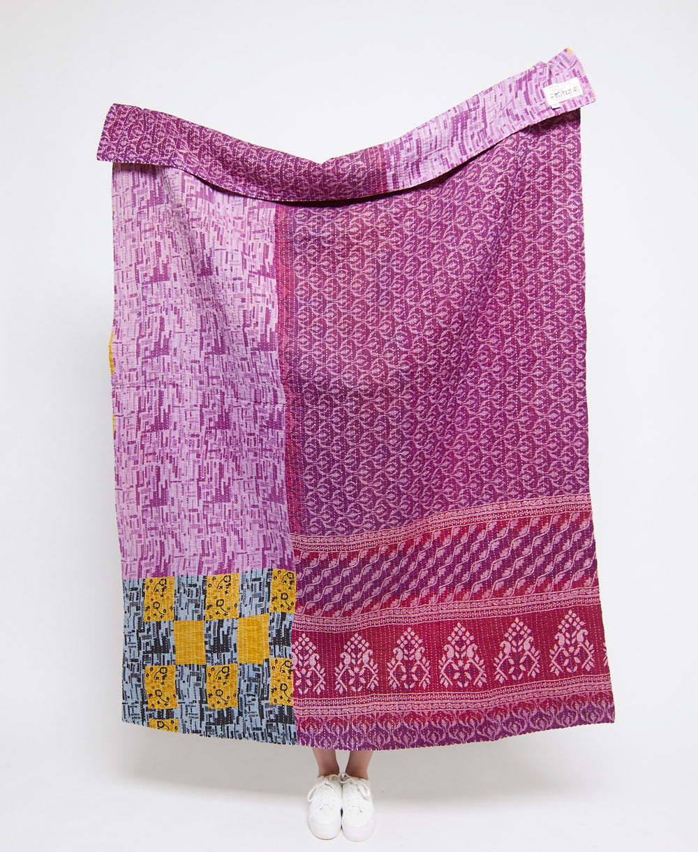 Artisan made kantha quilt throw  