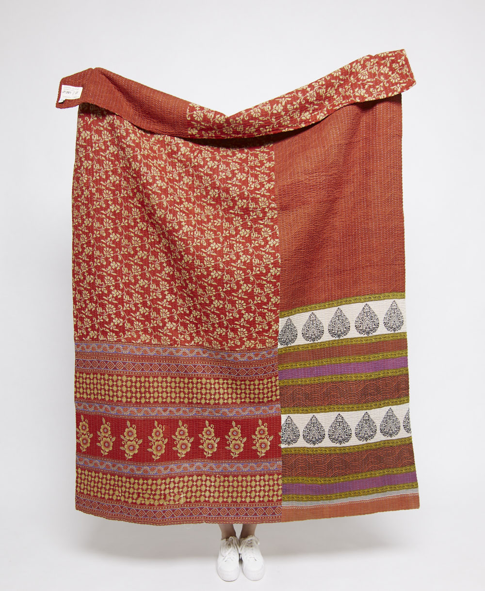 Artisan made kantha quilt throw  