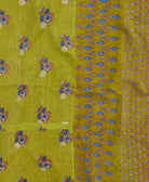 Kantha quilt throw featuring traditional kantha hand stitching