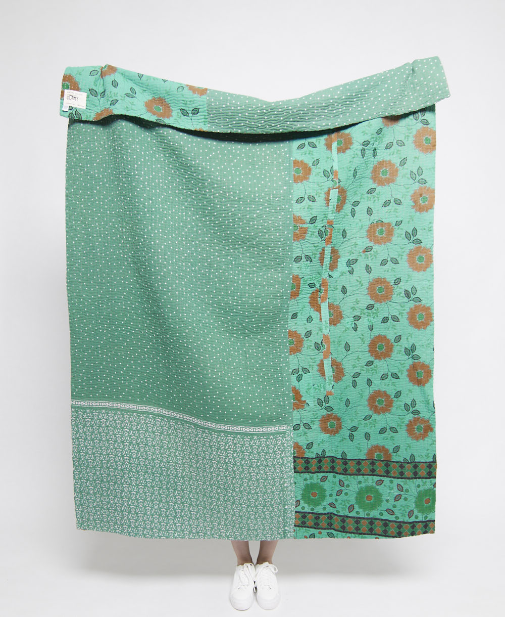  Artisan made kantha quilt throw  