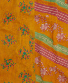 Kantha quilt throw featuring traditional kantha hand stitching