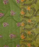 Kantha quilt throw featuring traditional kantha hand stitching