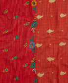 Kantha quilt throw featuring traditional kantha hand stitching