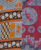 Kantha quilt throw made of recycled vintage saris