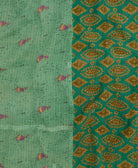 Kantha quilt throw featuring traditional kantha hand stitching