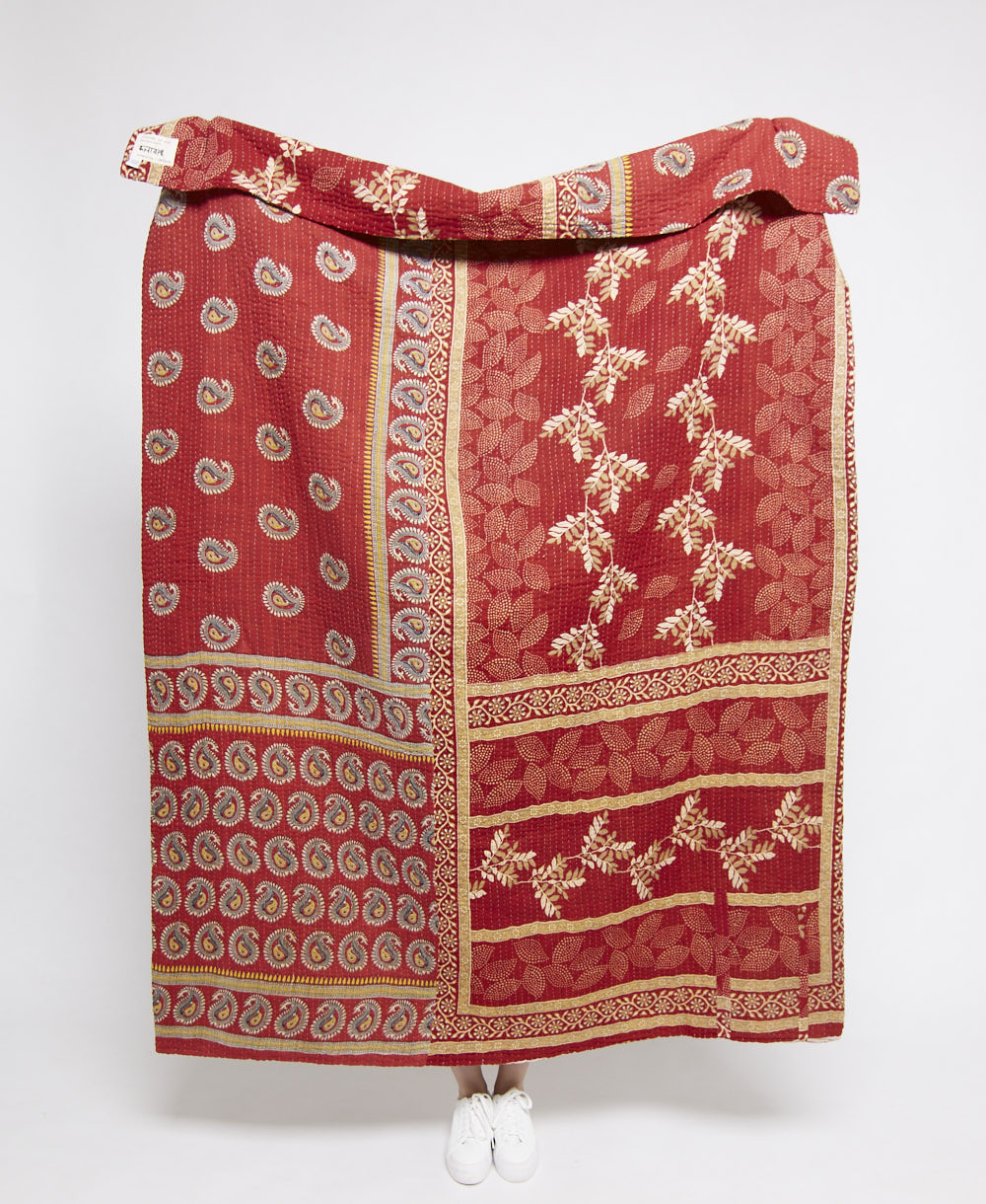  Artisan made kantha quilt throw  