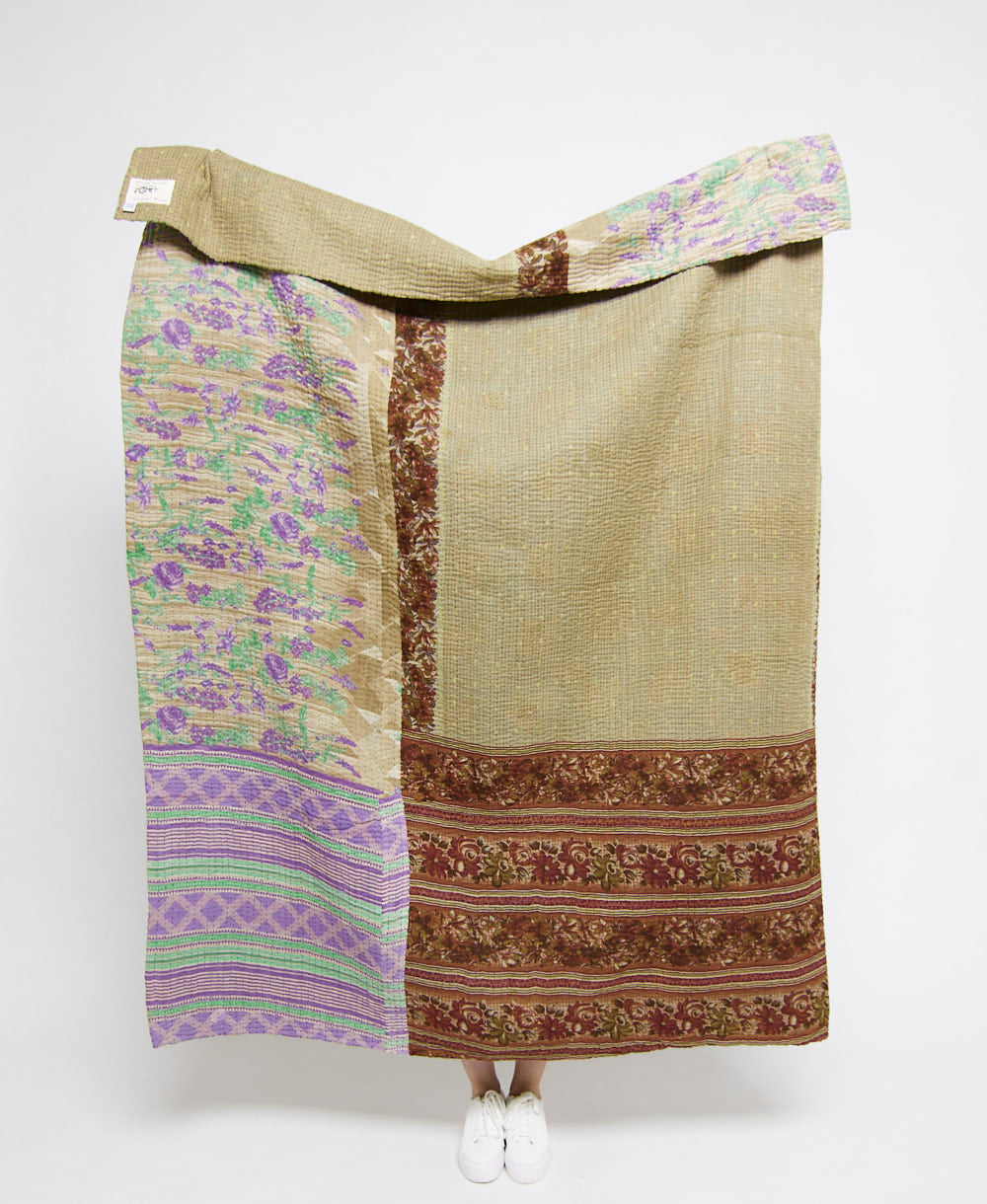  Artisan made kantha quilt throw  