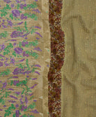 Kantha quilt throw made of recycled vintage saris