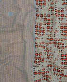 Kantha quilt throw featuring traditional kantha hand stitching