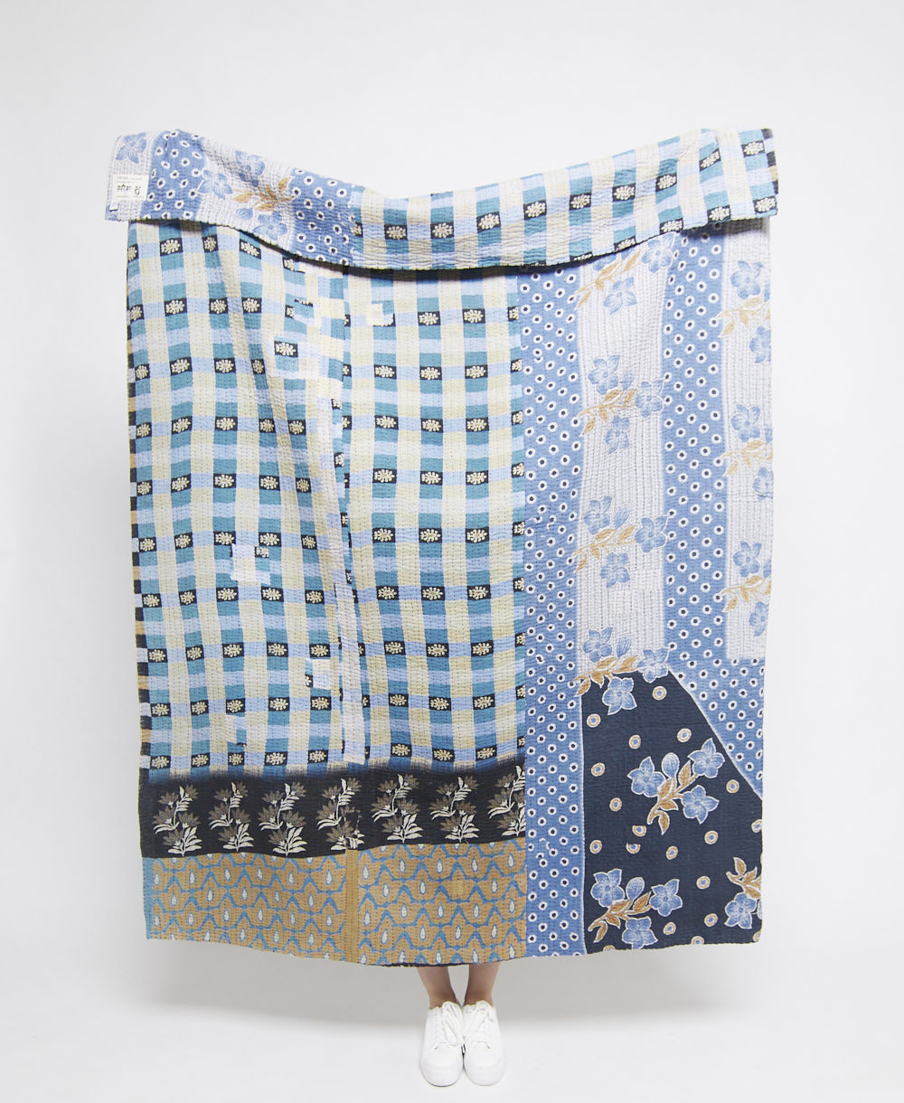  Artisan made kantha quilt throw  