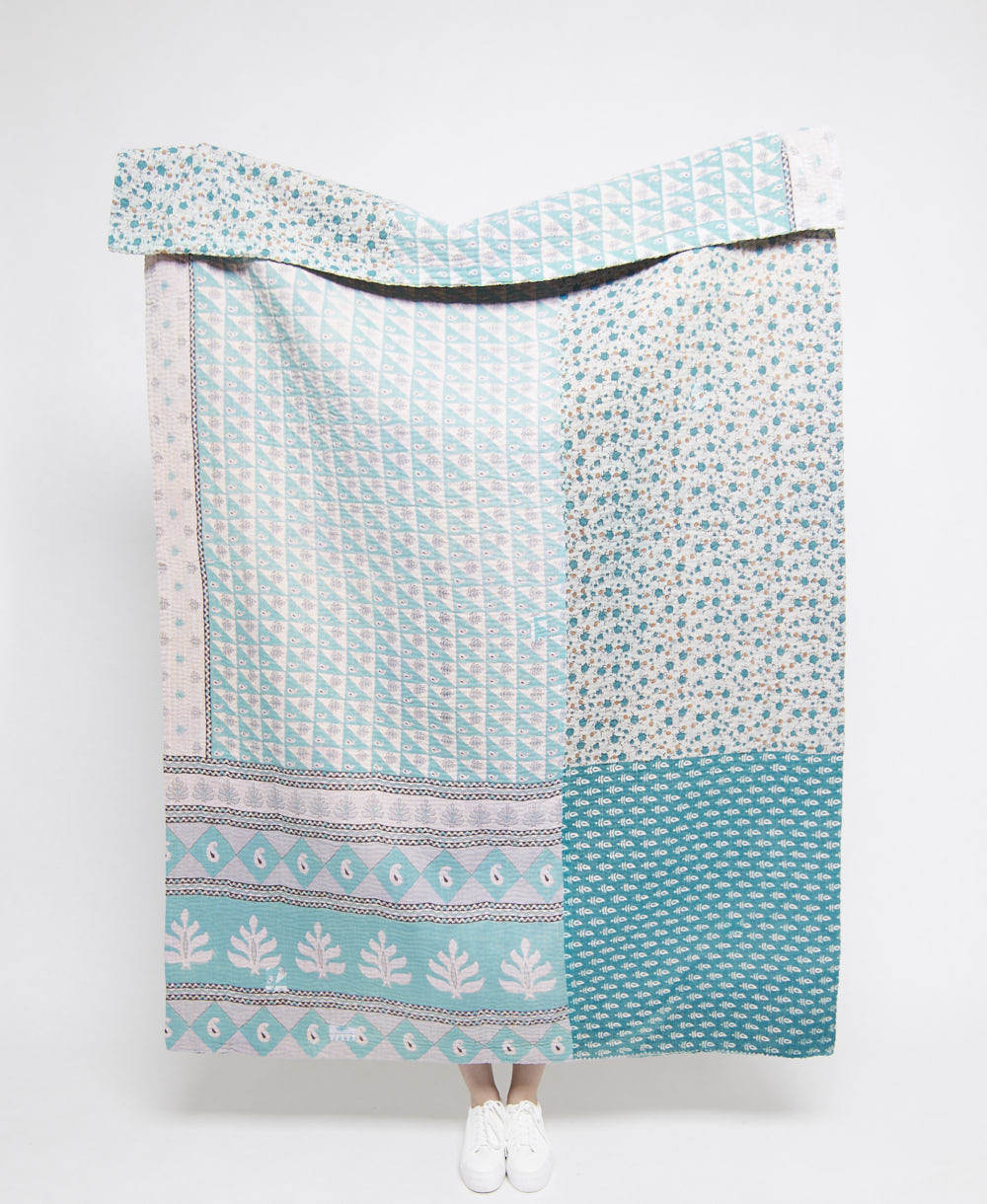  Artisan made kantha quilt throw  