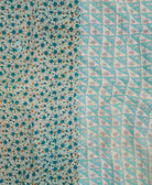 Kantha quilt throw featuring traditional kantha hand stitching