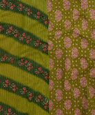 Kantha quilt throw featuring traditional kantha hand stitching