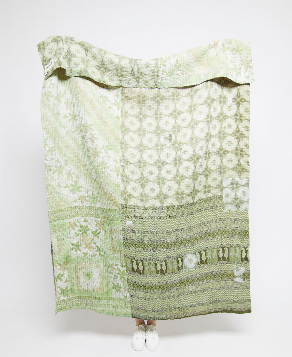  Artisan made kantha quilt throw  