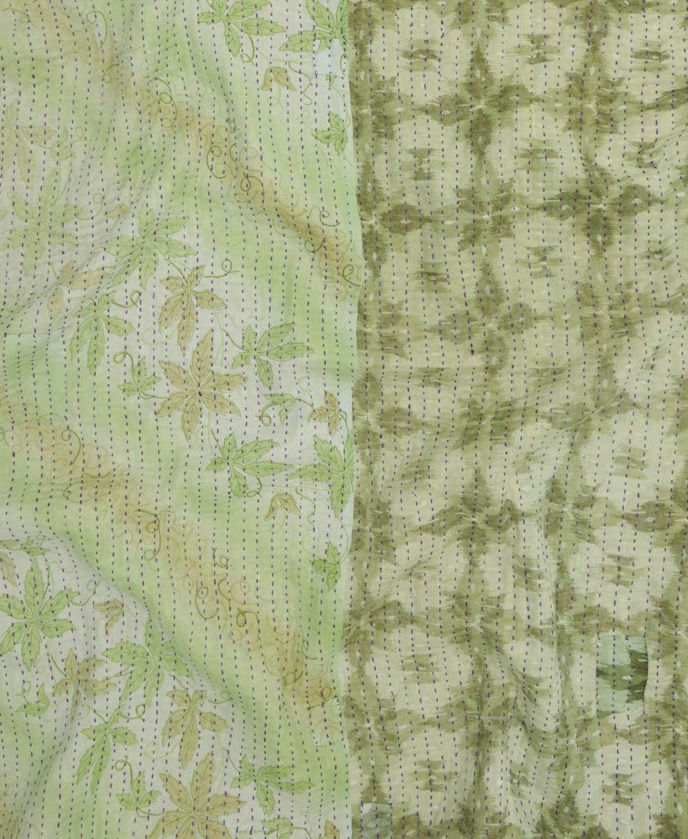 Kantha quilt throw made of recycled vintage saris