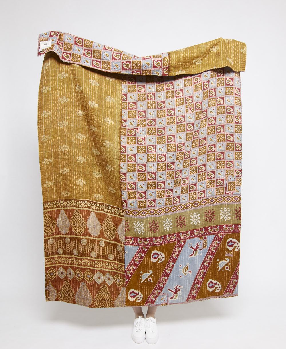  Artisan made kantha quilt throw  
