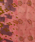 Kantha quilt throw featuring traditional kantha hand stitching