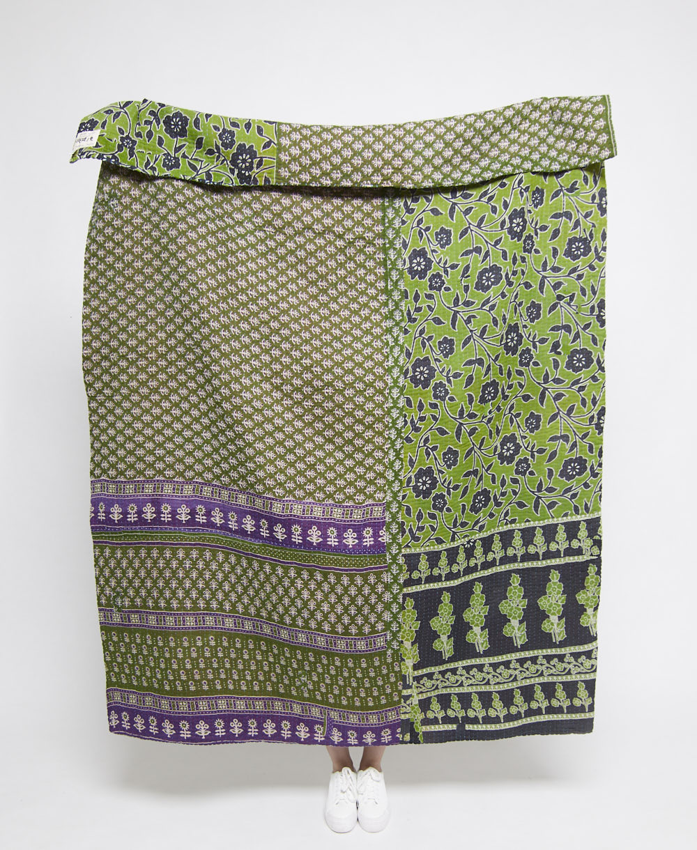  Artisan made kantha quilt throw  