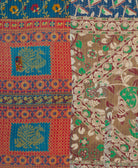 Kantha quilt throw made of recycled vintage saris