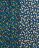 Kantha quilt throw featuring traditional kantha hand stitching