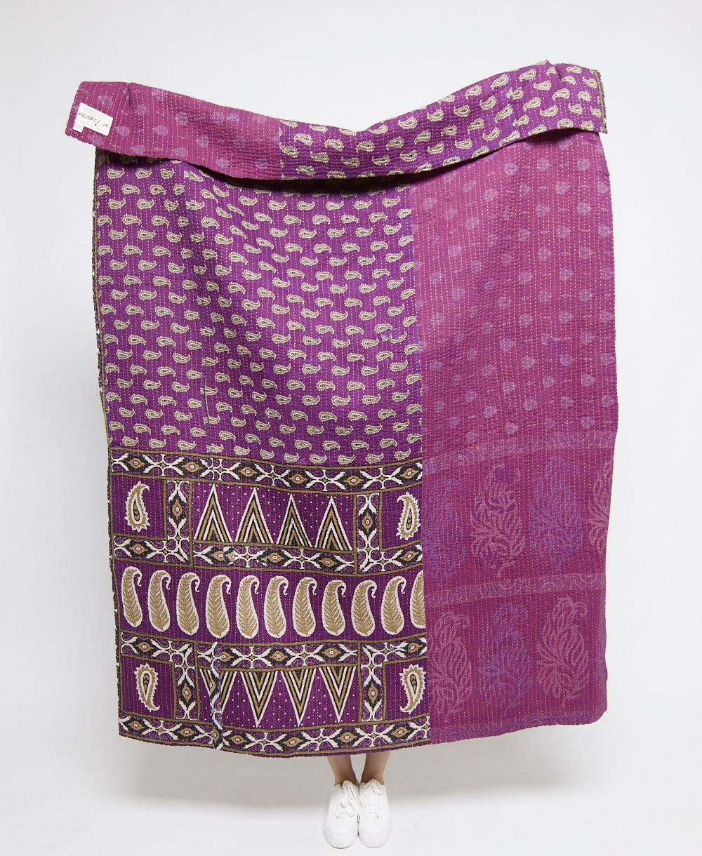  Artisan made kantha quilt throw  