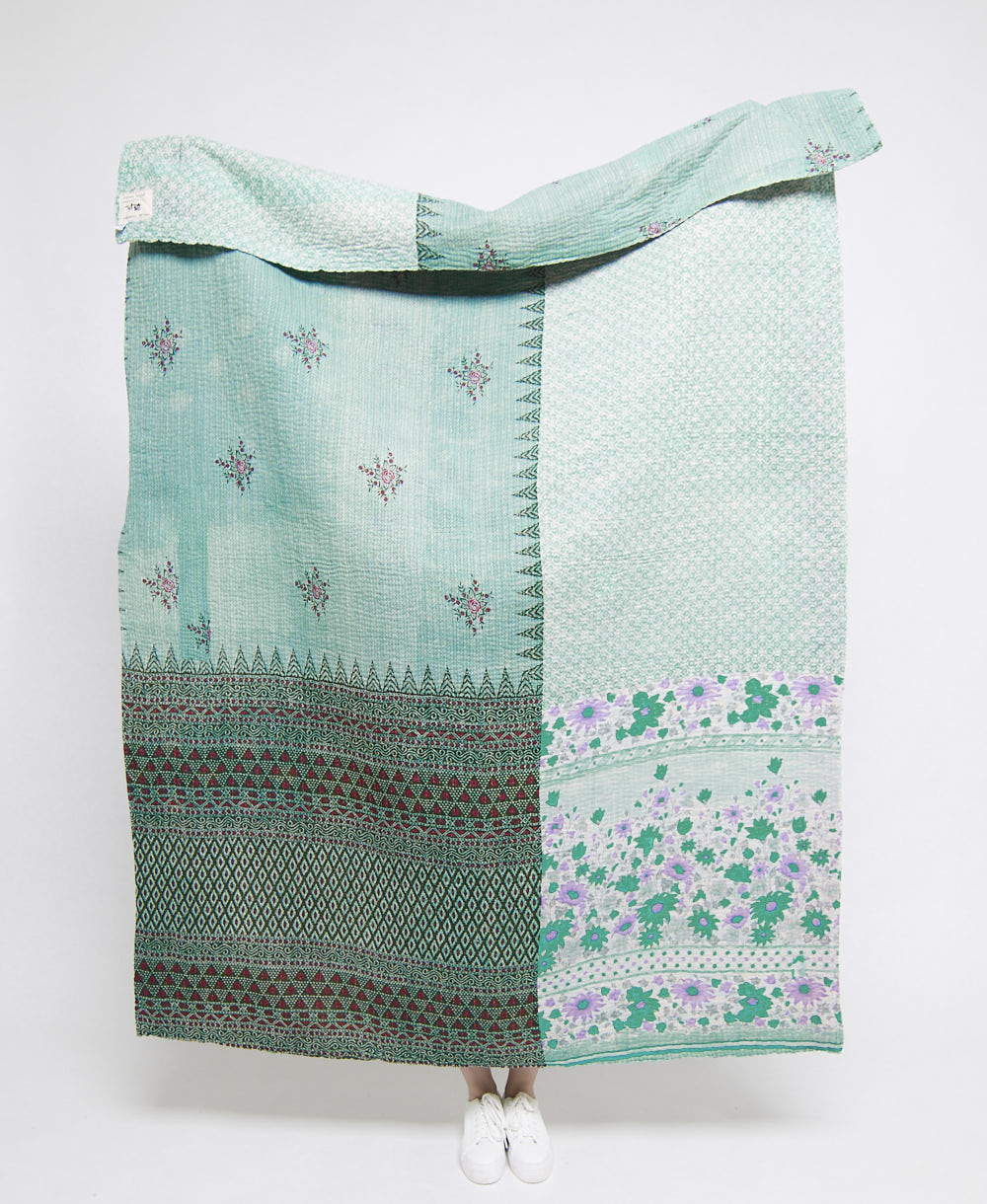  Artisan made kantha quilt throw  