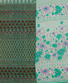Kantha quilt throw featuring traditional kantha hand stitching