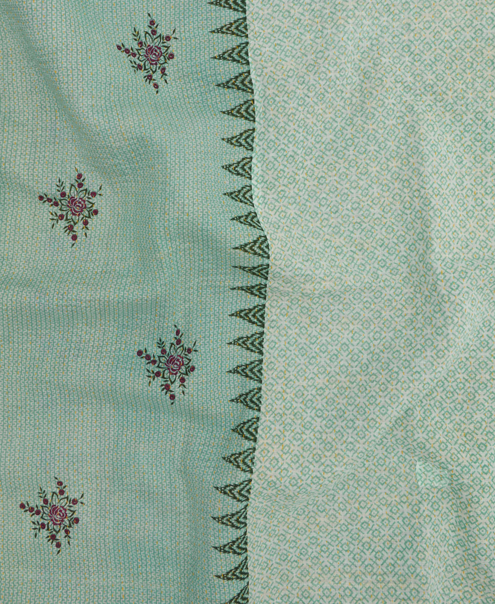 Kantha quilt throw made of recycled vintage saris