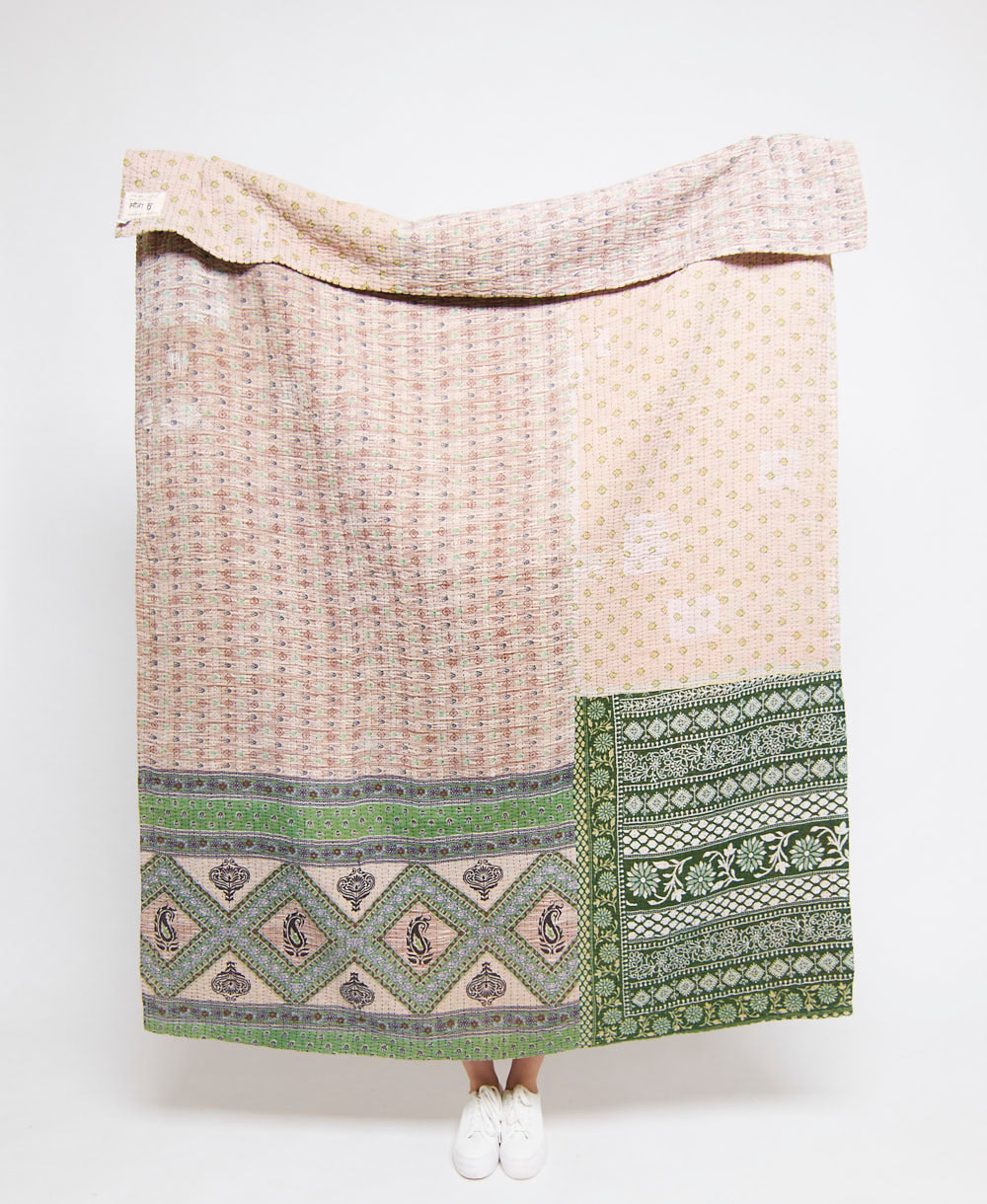  Artisan made kantha quilt throw  