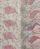 Kantha quilt throw featuring traditional kantha hand stitching