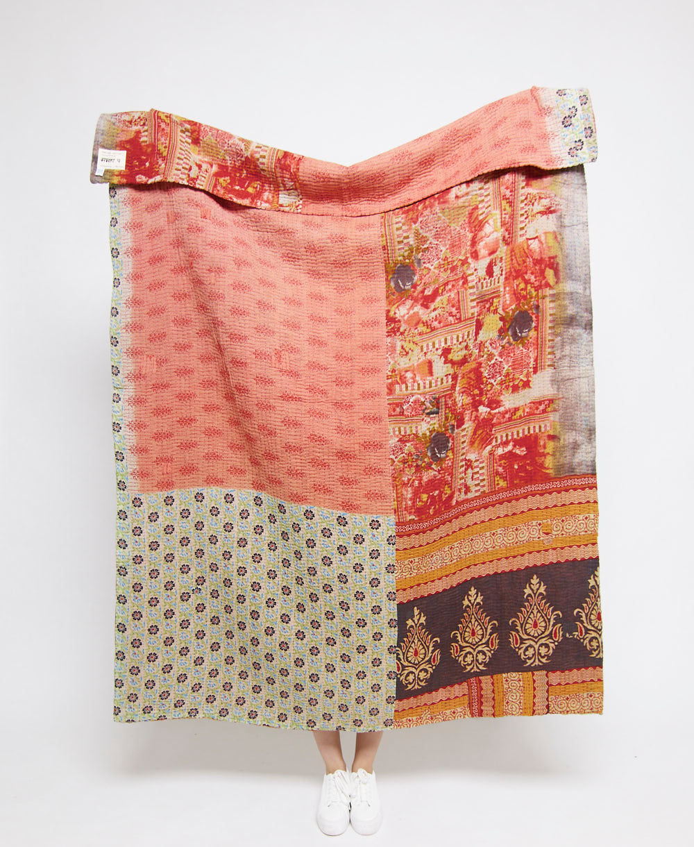  Artisan made kantha quilt throw  