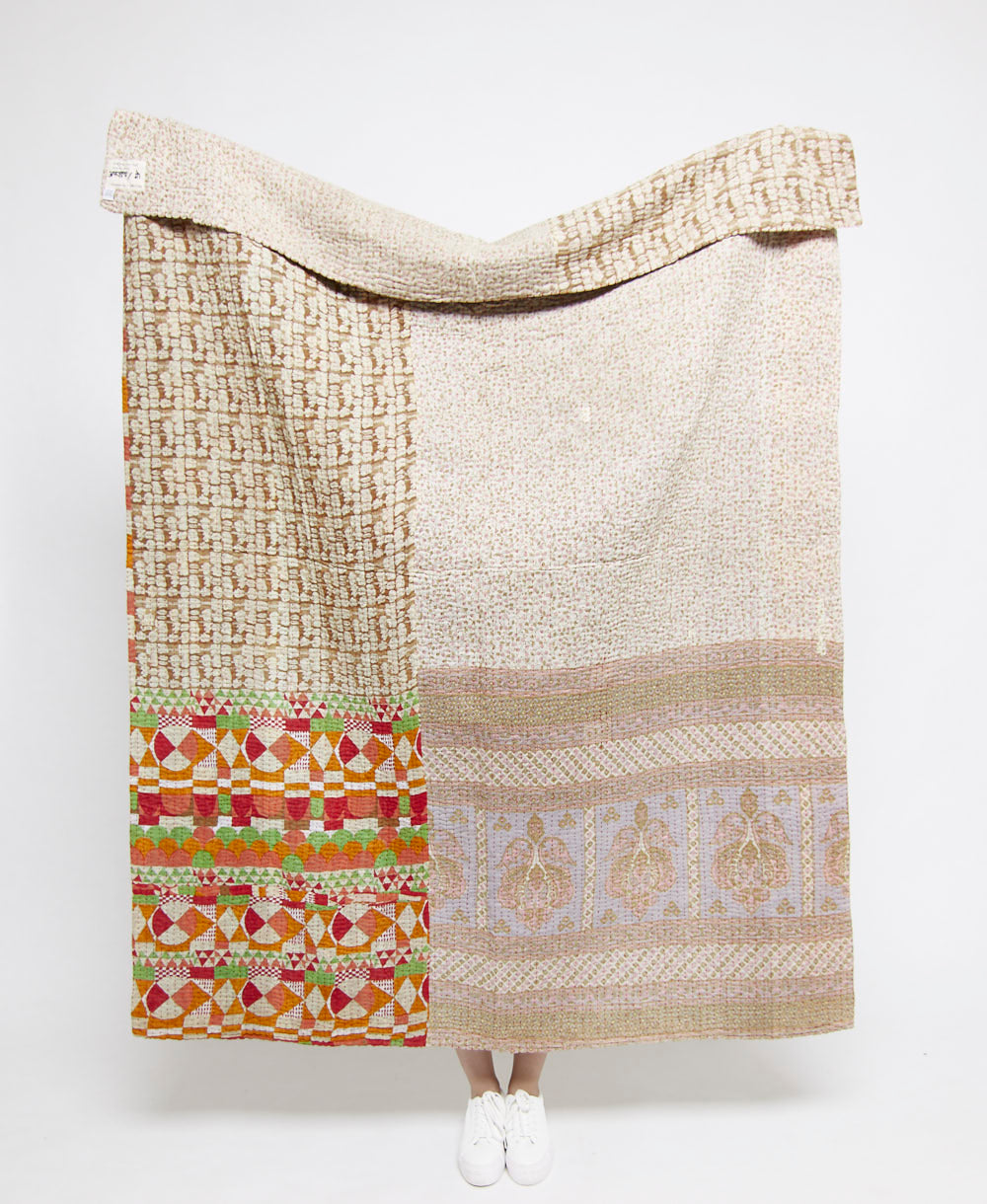 Artisan made kantha quilt throw  