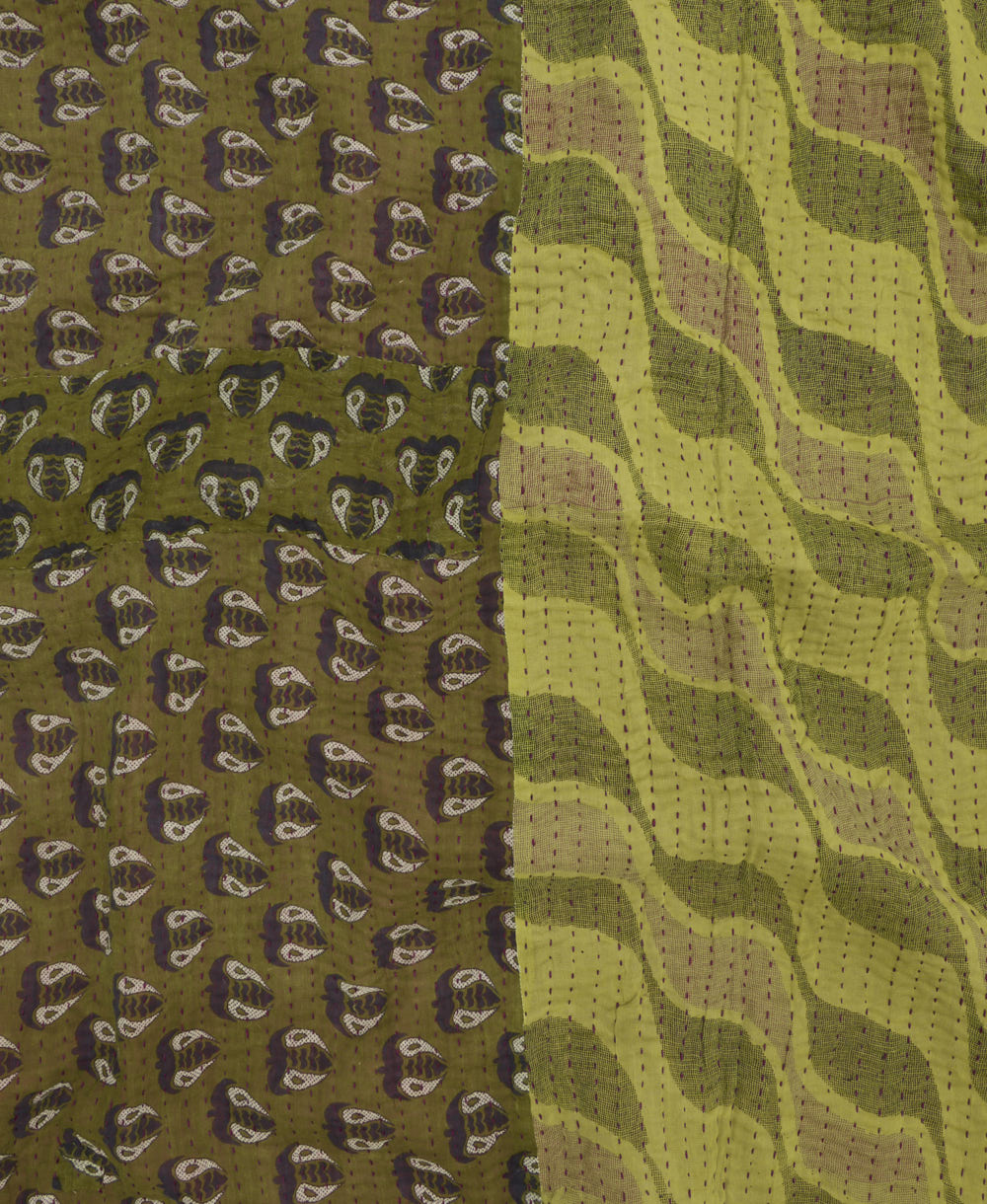 Kantha quilt throw made of recycled vintage saris